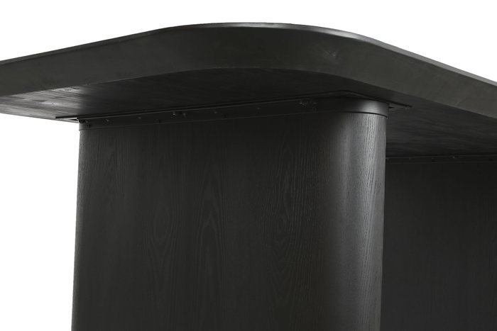 DKD Home Decor Mesa Comedor Moderna para 6 Personas, Negro, Abeto, 180 x 90 x 77 cm, Desmontable