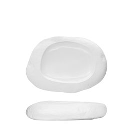 Summa Premium Set de 2 Platos Llanos Piedras Irati Blanco 19x13cm