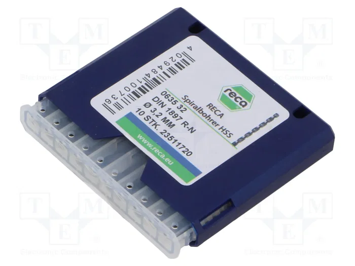RECA Broca para metal de acero rápido HSS de 3,2 mm