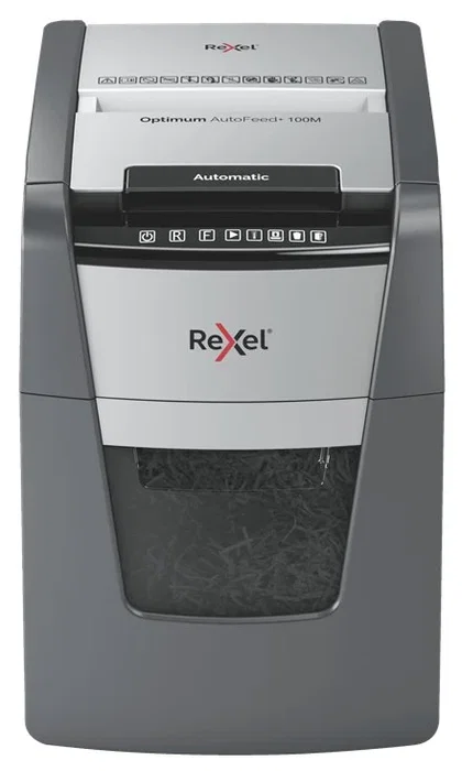 Rexel Optimum AutoFeed 100M Microcorte P-5 Negro/Gris Rexel Optimum AutoFeed 100M Microcorte P-5 Negro/Gris