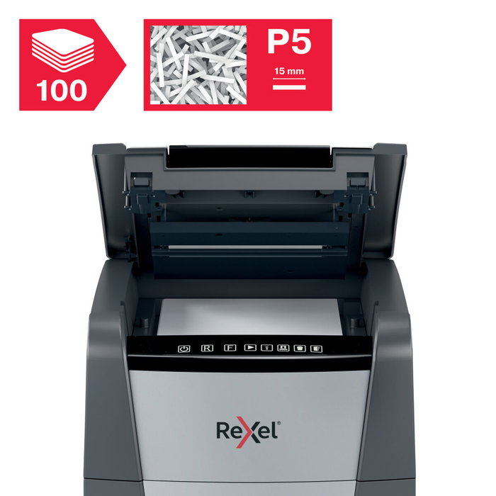 Rexel Optimum AutoFeed 100M Destructora Automática de Microcorte P-5 Rexel Optimum AutoFeed 100M Destructora Automática de Microcorte P-5