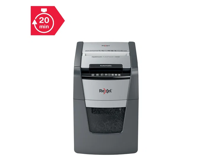 Rexel Optimum Auto+100M Destructora de Documentos Automática Microcorte Capacidad 100 Hojas