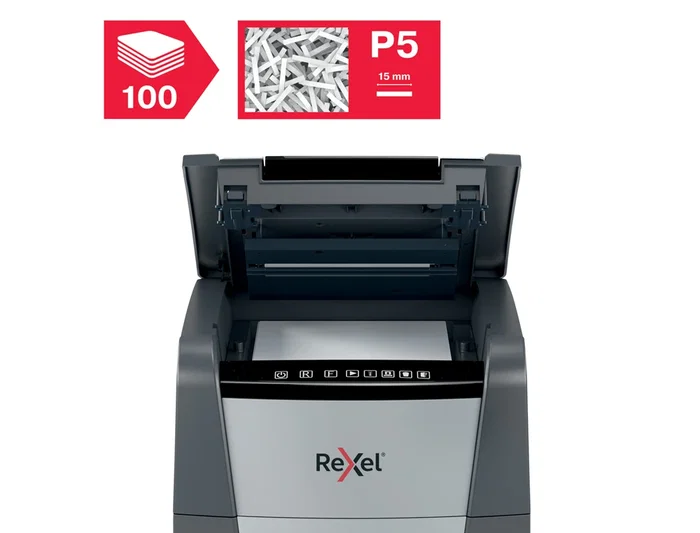 Rexel Optimum Auto+100M Destructora de Documentos Automática Microcorte Capacidad 100 Hojas
