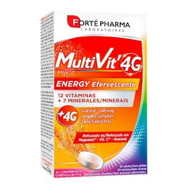 FORTE PHARMA Multivit 4G Energy 2X15 Comprimidos Efervescentes con Guaraná para Reducir Fatiga Mental y Corporal