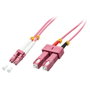 Lindy 46362 Cable de fibra óptica OM4 3 m LC SC Rosa