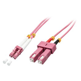 LINDY 46362 Cable Duplex LC/SC OM4 3m 50/125µm Multimodo Rosa