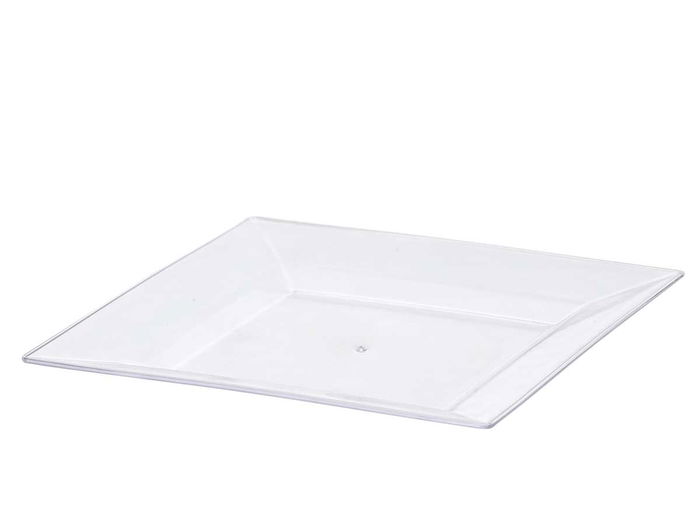 Leknes Plato Cuadrado Grande Transparente 27x27 cm Plástico (Set de 48)