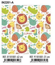 BASIKA Papel de Regalo Bobina Infantil 31 cm x 80 m