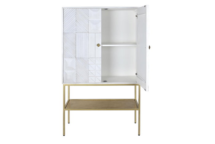 DKD Home Decor Aparador de Mango y Metal Blanco y Dorado DKD Home Decor Aparador de Mango y Metal Blanco y Dorado