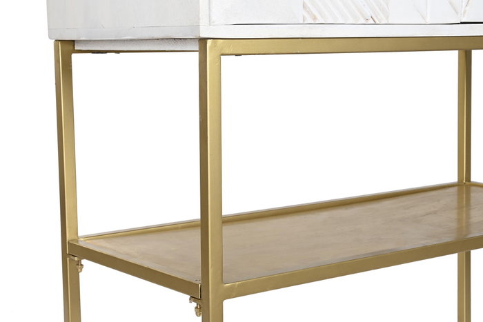 DKD Home Decor Aparador de Mango y Metal Blanco y Dorado DKD Home Decor Aparador de Mango y Metal Blanco y Dorado
