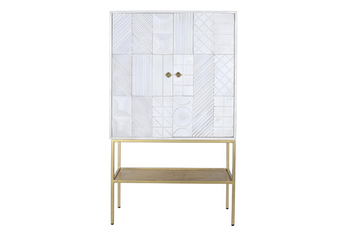 DKD Home Decor Aparador de Mango y Metal Blanco y Dorado DKD Home Decor Aparador de Mango y Metal Blanco y Dorado