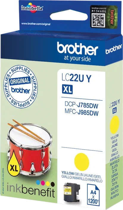 Brother LC22UY Cartucho de tinta amarillo Original ~1.200 páginas Brother LC22UY Cartucho de tinta amarillo Original ~1.200 páginas