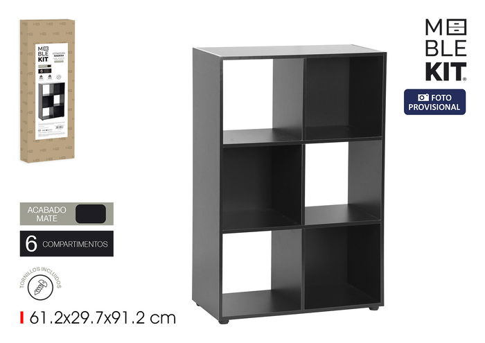 Inde Estantería Cubo con 6 Compartimentos, Mueble de Almacenamiento, Dimensiones: 61.2 x 29.7 x 91.2 cm, Peso: 13.60 kg Inde Estantería Cubo con 6 Compartimentos, Mueble de Almacenamiento, Dimensiones: 61.2 x 29.7 x 91.2 cm, Peso: 13.60 kg