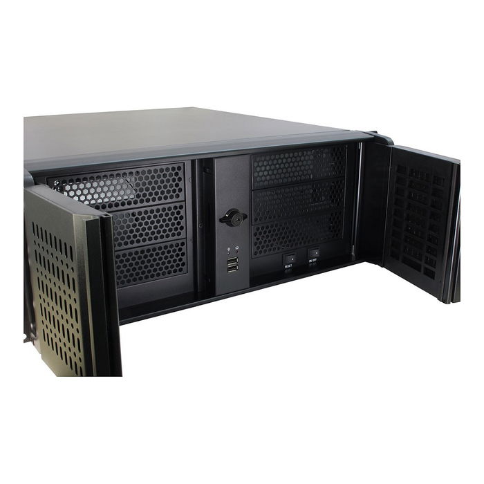 Inter-Tech 4U-IPC 4098-S Estante Servidor Negro ATX micro ATX Mini-ITX Acero 4U