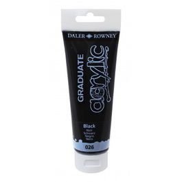 Pintura Acrilica Daler Rowney Graduate 120 Ml (Tubo) Negro (Set de 3)