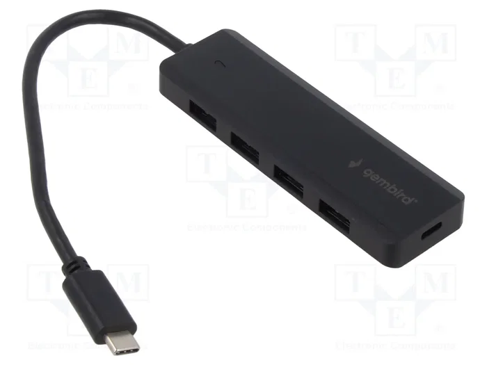 Gembird Hub 4 Puertos USB 3.1 Gen 1 Type-C Negro UHB-CM-U3P4P-01