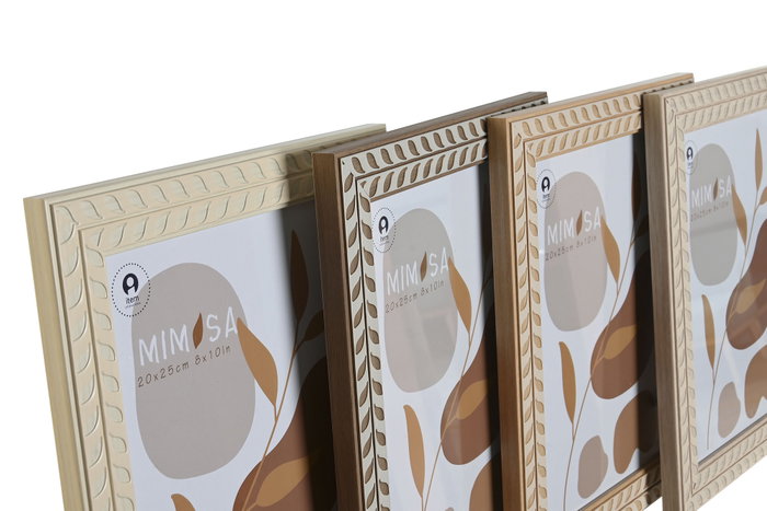 DKD Home Decor Set de Marcos de Fotos Surtido Beige y Marrón 25,4x30,4 cm
