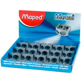 Maped Afilalápices Metálico Classic 2 Agujeros Plata Caja Expositora 20 Unidades
