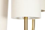DKD Home Decor Lámpara de Pie Moderna con 3 Pantallas, Dorado y Crudo, 40x40x173 cm, Hierro y Lino, Incluye Bombillas E27