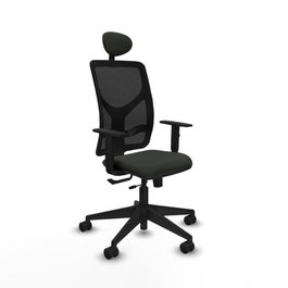 PIQUERAS Y CRESPO Silla de oficina Motilla con mecanismo Sincro/Traslack, Negro