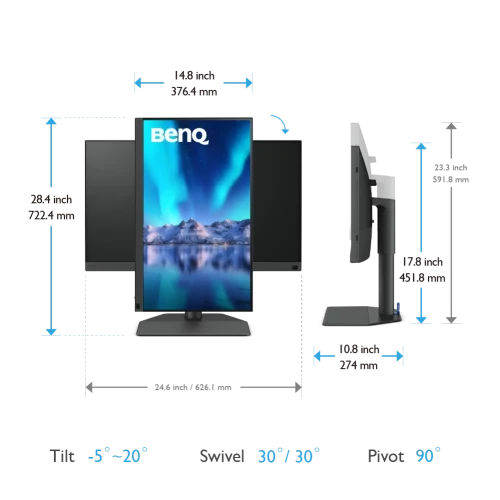 BenQ SW272QN Monitor Profesional 27 Pulgadas QHD IPS HDR10