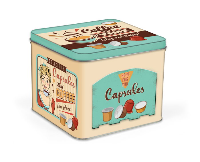Quttin Set de 12 Botes Metálicos para Cápsulas de Café de 15 x 15 x 12 cm Quttin Set de 12 Botes Metálicos para Cápsulas de Café de 15 x 15 x 12 cm