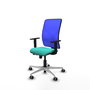 PIQUERAS Y CRESPO Silla de oficina Motilla con mecanismo Sincro/Traslack, Turquesa y Azul