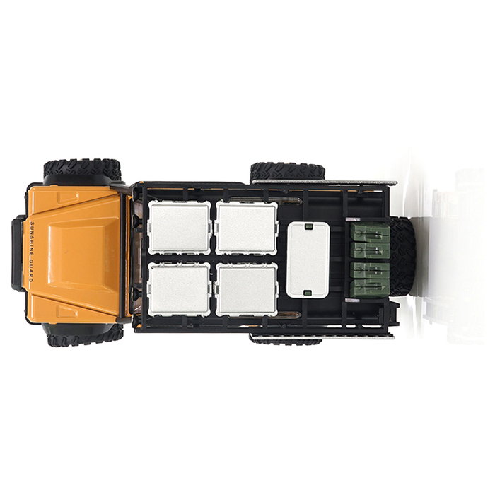 AMEWI D90X28 Crawler RC Auto 4WD Metal 1:28 Con Batería Li-Po 300mAh 7.4V Listo para Usar, Color Amarillo