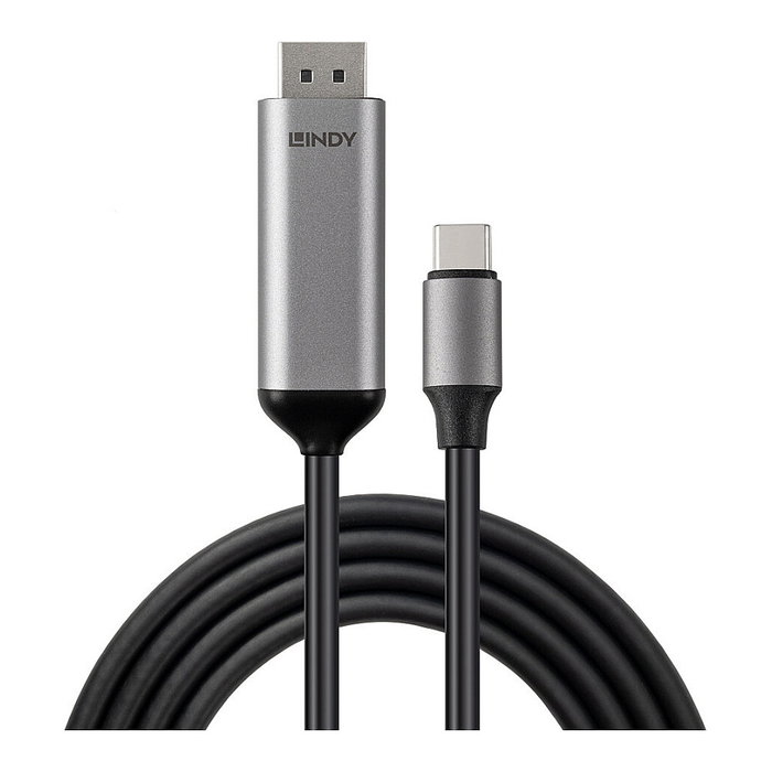 Lindy Cable Bidireccional USB Tipo C a DisplayPort 8K60Hz 2 m Gris