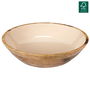Home Deco Factory Ensaladera Dune Crema Colección Mirage de Madera de Mango Diámetro 33 cm x 7.5 cm Alto