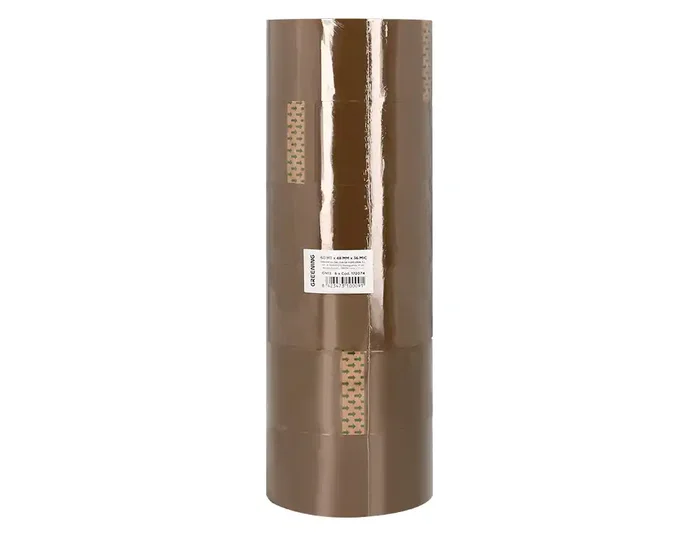 Greening Cinta Adhesiva de Polipropileno, Color Marrón Havana para Embalaje, Cierre de Cajas, 60 m de Largo x 48 mm de Ancho, 36 Micras, Alta Adherencia