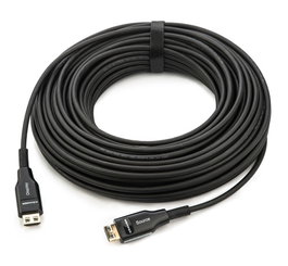 Kramer CLS-AOCH/60F Cable HDMI de Fibra Óptica 40 m, Conectores HDMI Tipo A Macho Chapados en Oro, Negro