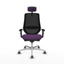 PIQUERAS Y CRESPO Silla de oficina Mardos con mecanismo Sincro/Traslack, Morado y Negro