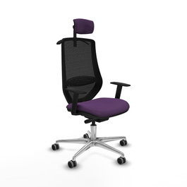 PIQUERAS Y CRESPO Silla de oficina Mardos con mecanismo Sincro/Traslack, Morado y Negro