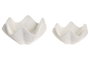 DKD Home Decor Set de 2 Centros de Mesa de Cemento Blanco 23,5x26x13 cm