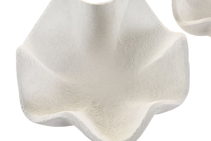DKD Home Decor Set de 2 Centros de Mesa de Cemento Blanco 23,5x26x13 cm