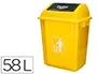 Q-connect Papelera Contenedor Plástico con Tapa de Balancín 58 Litros Amarillo 470x330x760 mm
