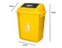 Q-connect Papelera Contenedor Plástico con Tapa de Balancín 58 Litros Amarillo 470x330x760 mm
