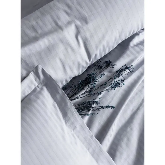 Aucune Juego de cama funda nórdica 220x240 cm + 2 fundas almohada 60x60 cm 100% Algodón Satén Gris Aucune Juego de cama funda nórdica 220x240 cm + 2 fundas almohada 60x60 cm 100% Algodón Satén Gris