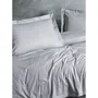 Aucune Juego de cama funda nórdica 220x240 cm + 2 fundas almohada 60x60 cm 100% Algodón Satén Gris