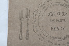 DKD Home Decor Individual Lino Negro Natural 30 x 0.1 x 45 cm (12 Unidades)