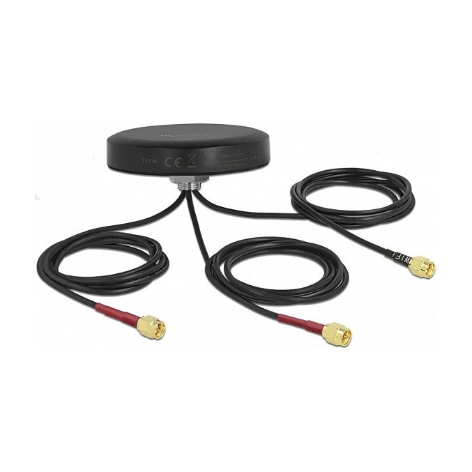 DeLOCK Antena LTE MIMO Dualband WLAN 3 x SMA 1 m Negro DeLOCK Antena LTE MIMO Dualband WLAN 3 x SMA 1 m Negro