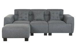 DKD Home Decor Sofá Modular Gris Oscuro