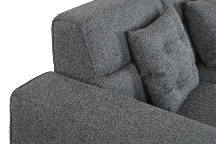 DKD Home Decor Sofá Modular Gris Oscuro