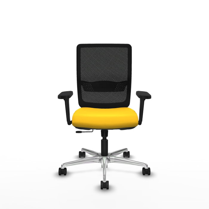 PIQUERAS Y CRESPO Silla de oficina Haches con mecanismo Sincro/Traslack, Amarillo y Negro