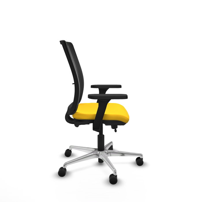 PIQUERAS Y CRESPO Silla de oficina Haches con mecanismo Sincro/Traslack, Amarillo y Negro