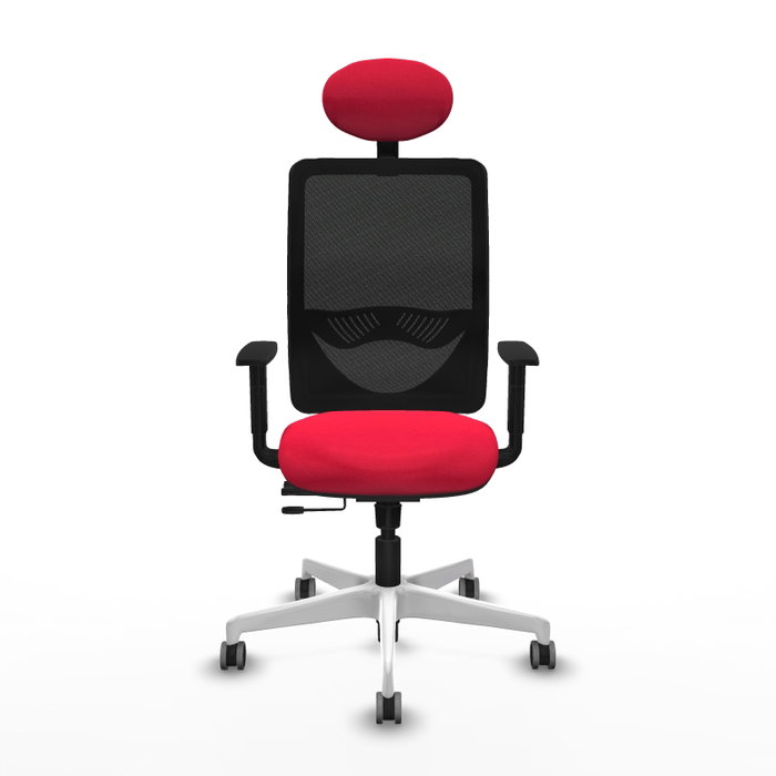 PIQUERAS Y CRESPO Silla de oficina Zulema con mecanismo Sincro/Traslack Rojo y Negro