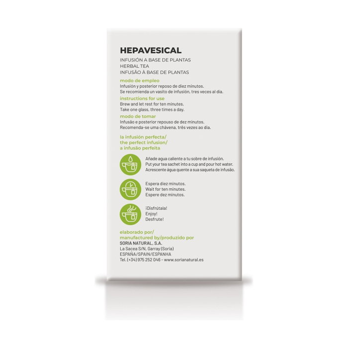 Soria Natural Natusor Infusiones 1 Hepavesical 20 bolsitas infusoras Soria Natural Natusor Infusiones 1 Hepavesical 20 bolsitas infusoras