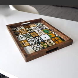 Aberto Design REF006 Bandeja de Madera Maciza con Impresión UV sobre MDF 48x38x4cm