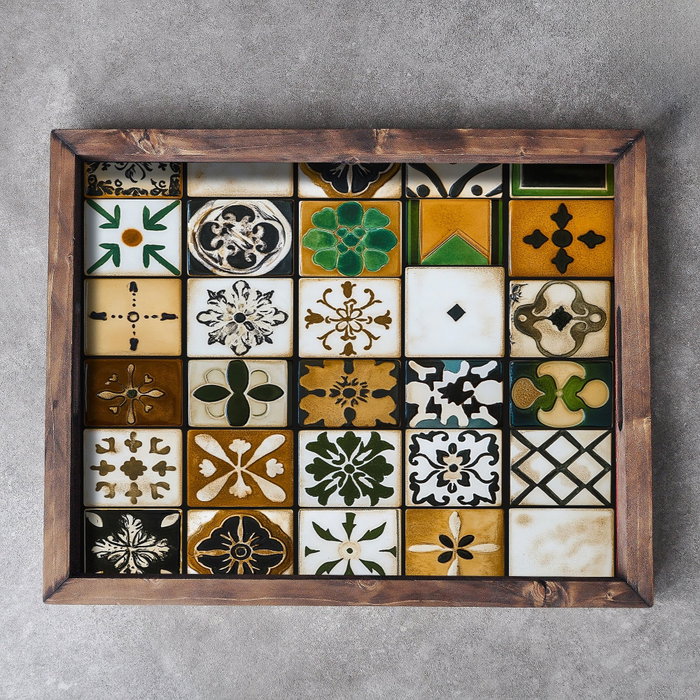 Aberto Design REF006 Bandeja de Madera Maciza con Impresión UV sobre MDF 48x38x4cm